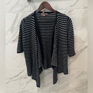 Calypso St. Barths stripe cashmere open cardigan sweater